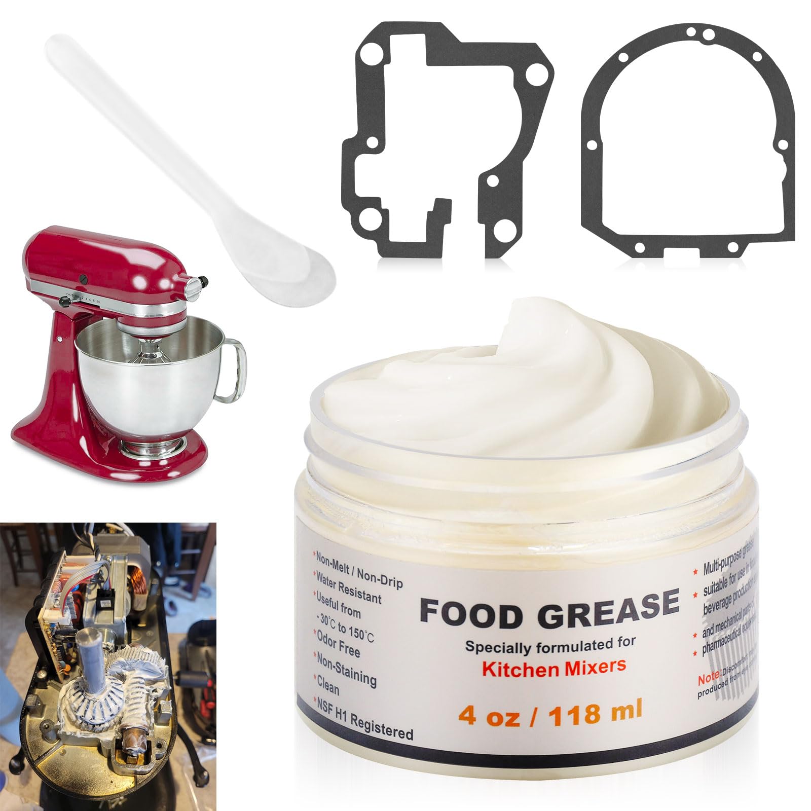 Ohoho 4oz grease jar shows universal mixer compatibility for smoother operation.