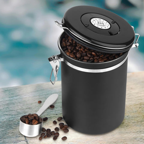 Sleek black finish fits modern kitchens and countertop decor.