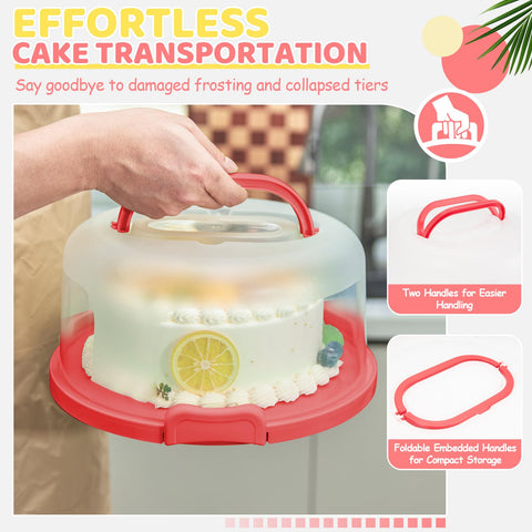 Ohuhu cake carrier base displays 12-inch diameter capacity for larger desserts.