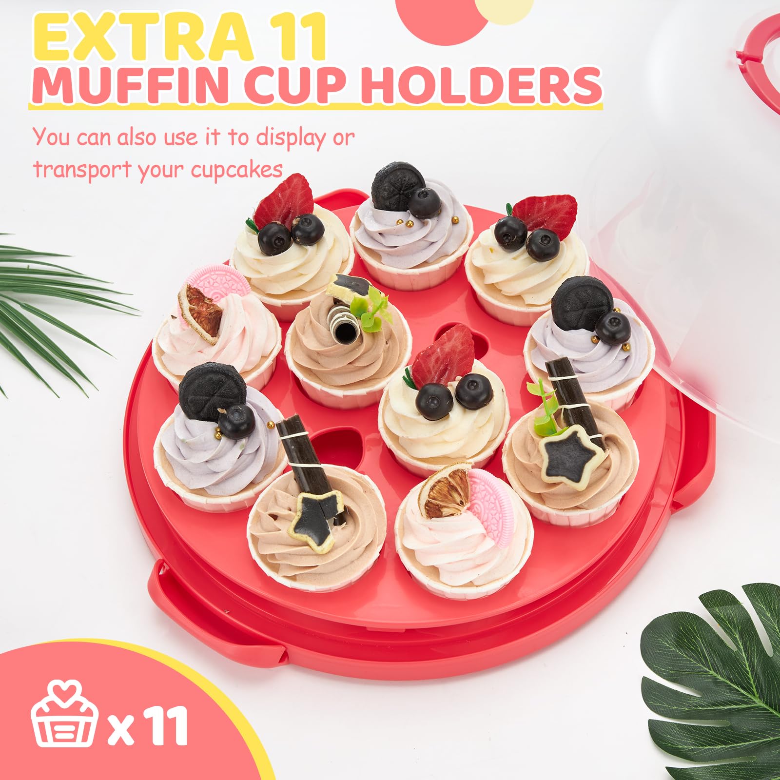 Ohuhu two-sided base supports cakes cookies fruit and more.