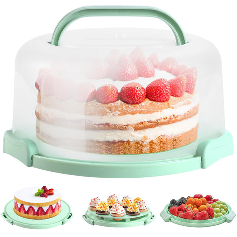 Ohuhu cake carrier with lid and handle for secure dessert transport