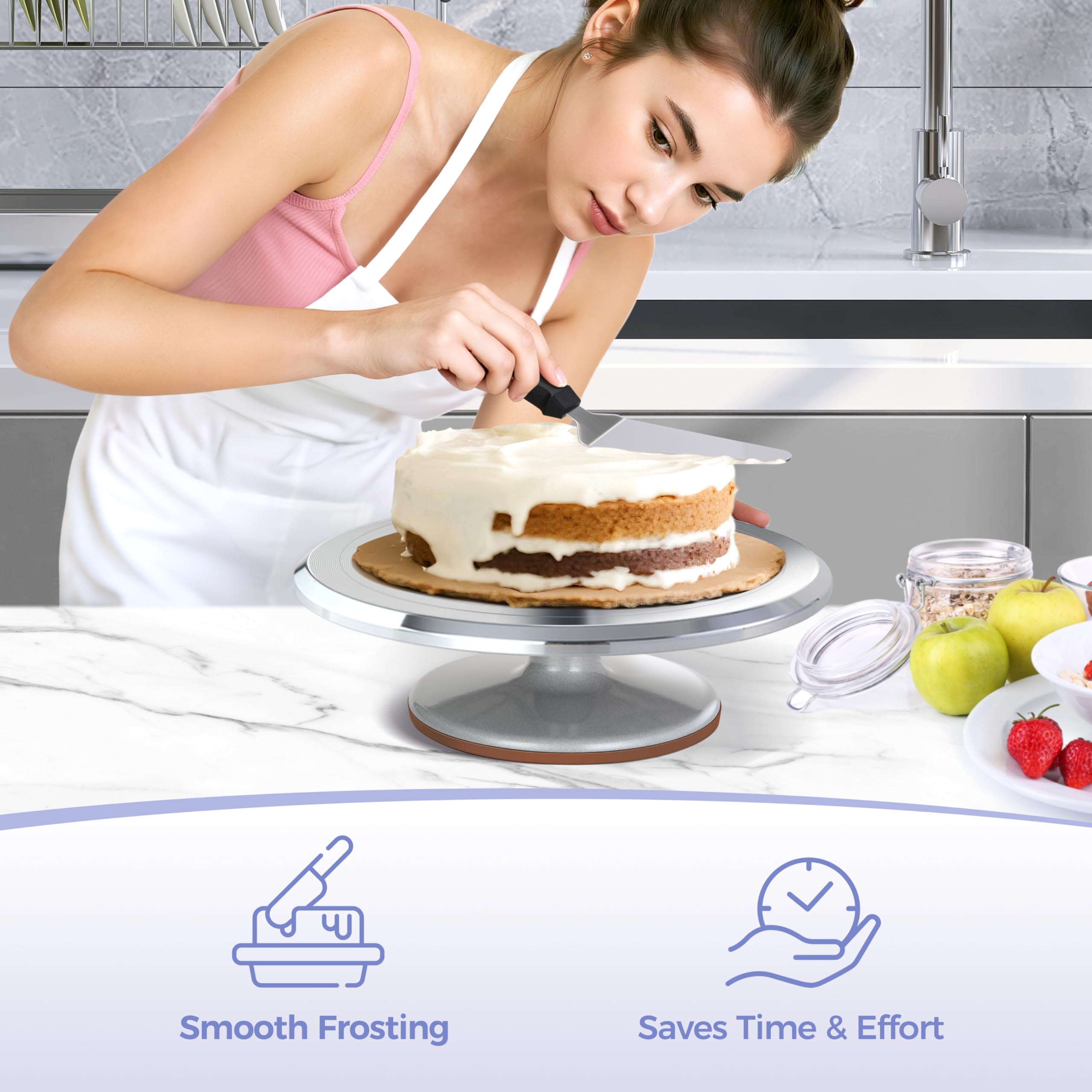 Ohuhu cake stand is easy to clean with warm water and dish soap.