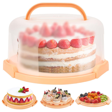 Ohuhu cake stand with lid for a 10-inch cake, secure transport.