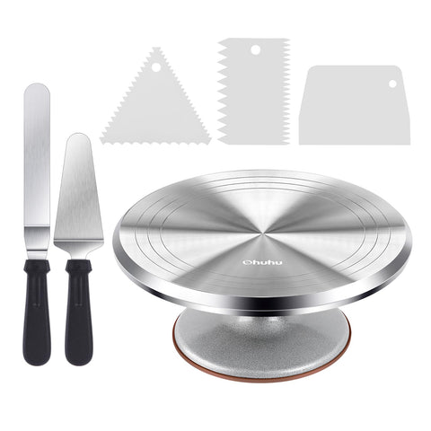 Ohuhu cake turntable top with anti-slip surface for stable decorating.