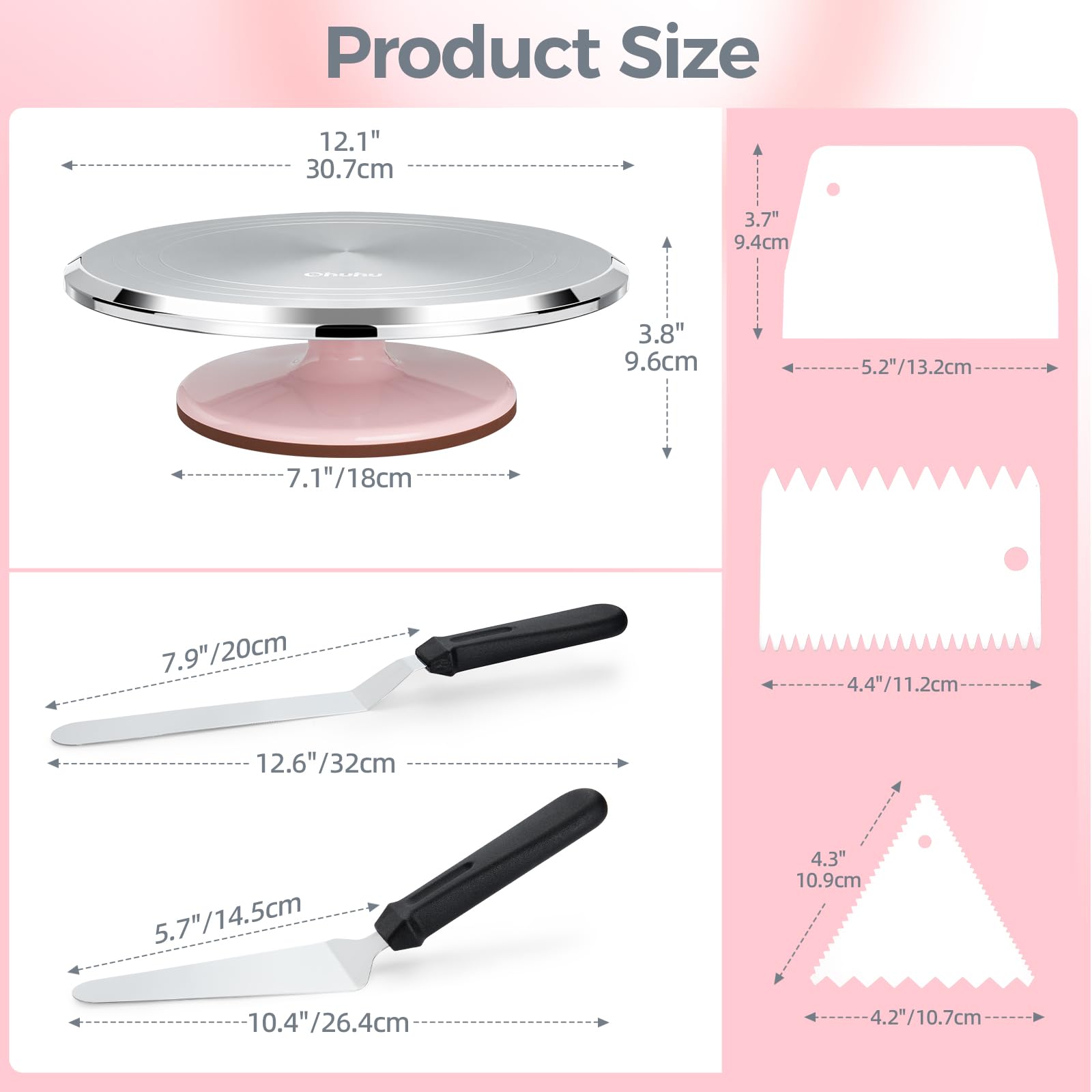 Ohuhu two-way rotation with bearing offers smooth, silent motion