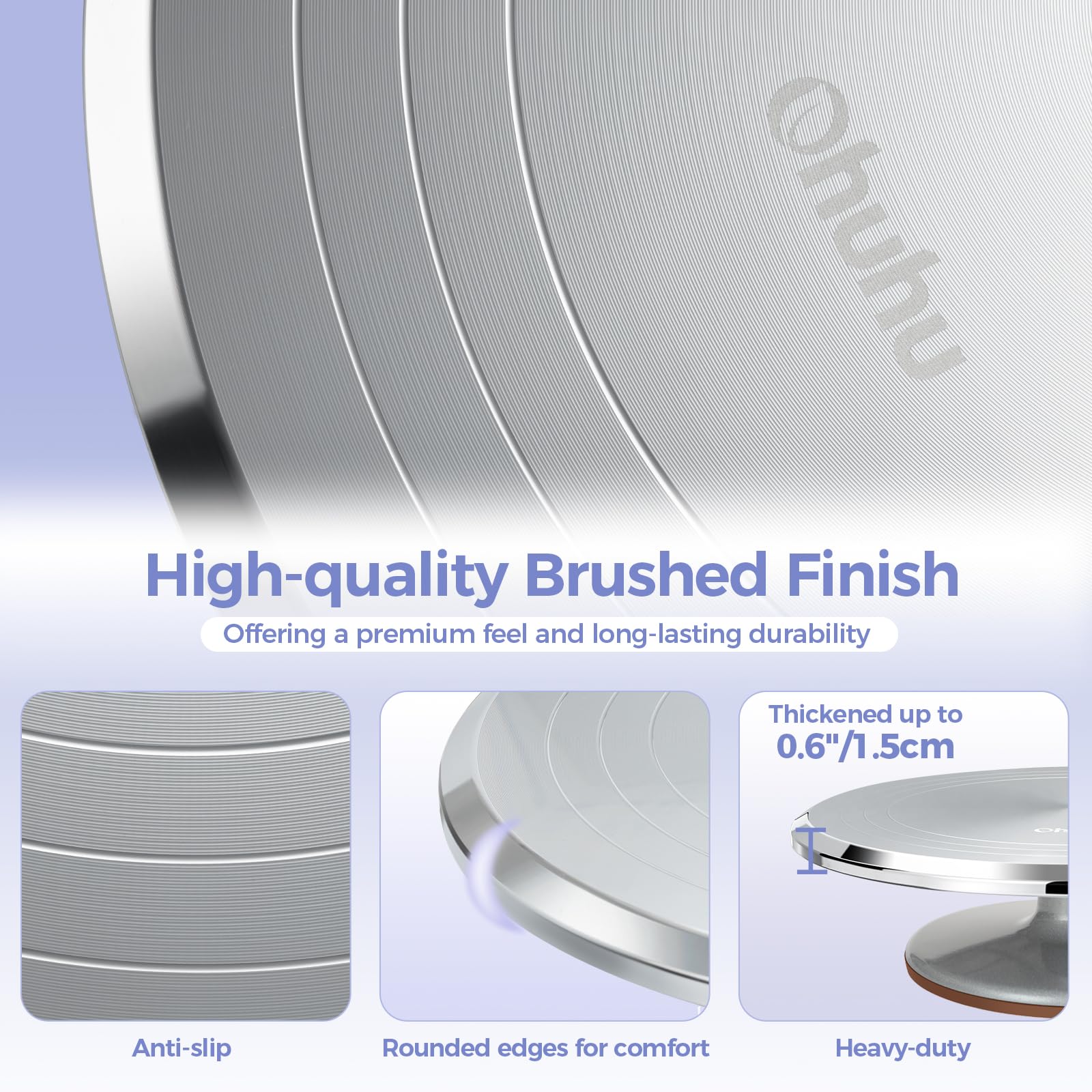 Ohuhu decorating combs set helps create textured cake edges.