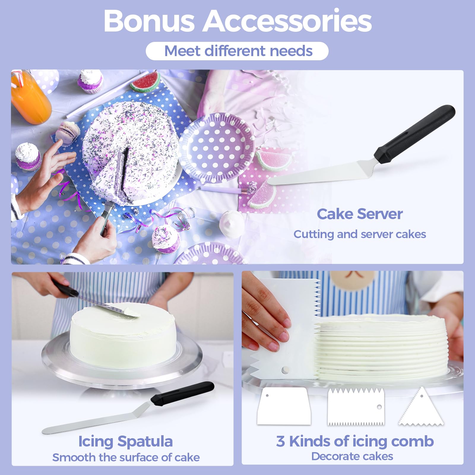 Ohuhu decorating tools collection for versatile cake finishes.