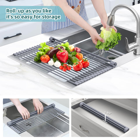 Ohuhu versatile mat dries dishes, produce, and keeps counters clear