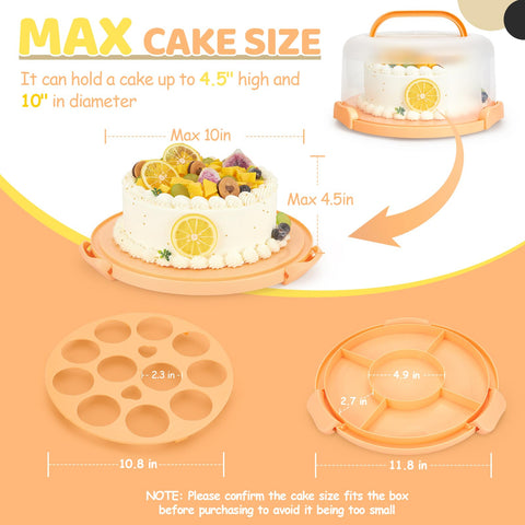 Ohuhu cake carrier made from food-grade PP material for safe serving.