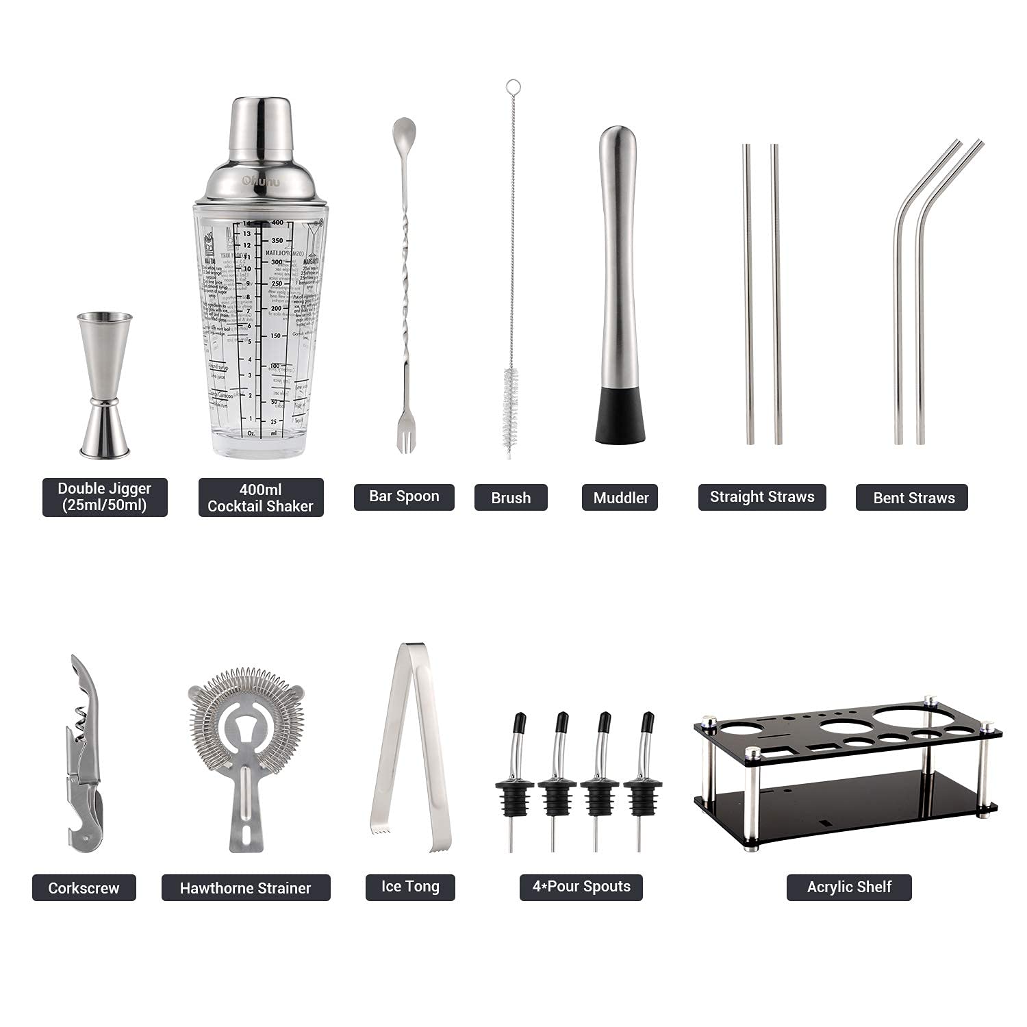 Ohuhu muddler for releasing fruit and herb aromas in cocktails.