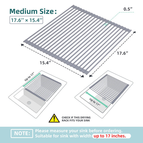 Ohuhu fits sinks up to 17 inches wide for secure use