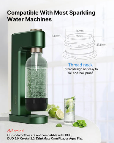 OiDiPi 1L white bottle, versatile sparkling water anywhere.