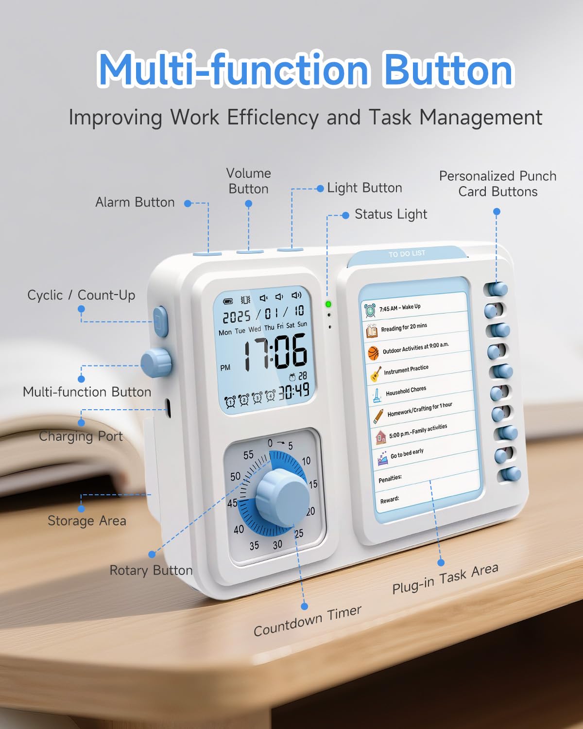 OIJ visual timer chore chart visualizes tasks for daily routines at home.