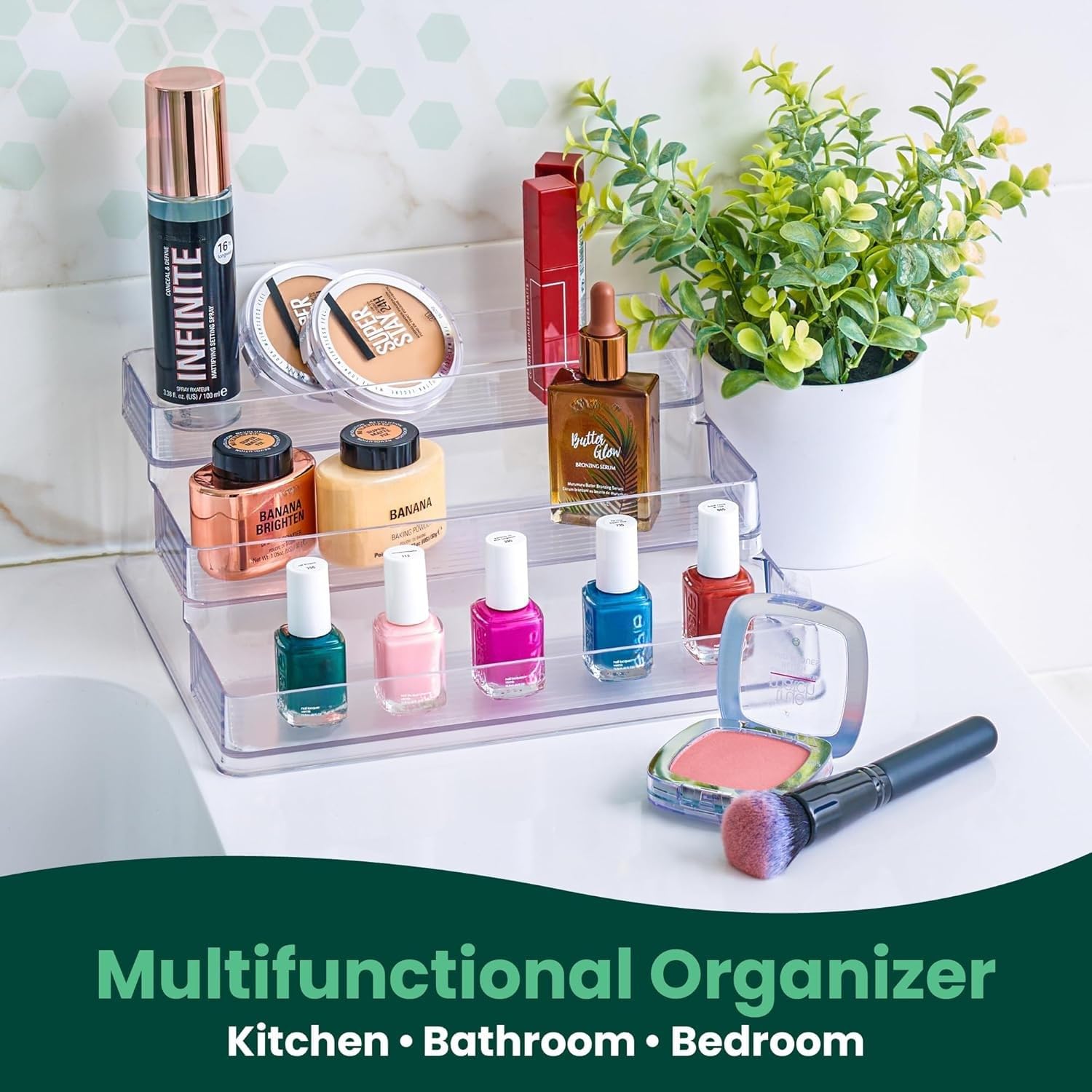 Oizeir clear acrylic surface is easy to wipe clean and resists staining.