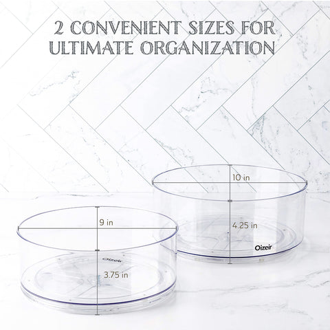 Oizeir Lazy Susan 11.8-inch turntable ideal for larger pantry storage.