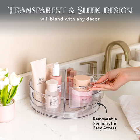 Oizeir Lazy Susan used in fridge storage for condiments and small bottles