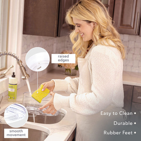 Oizeir Lazy Susan spice and condiment organizer boosts accessibility.