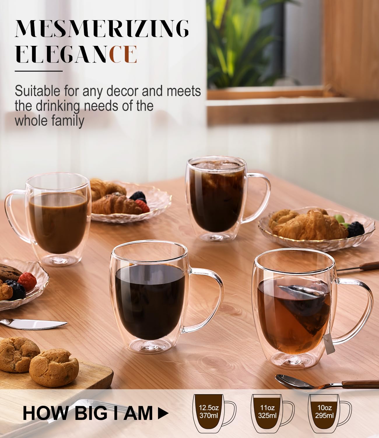 OJA borosilicate glass mugs are heat resistant and safe for hot drinks.