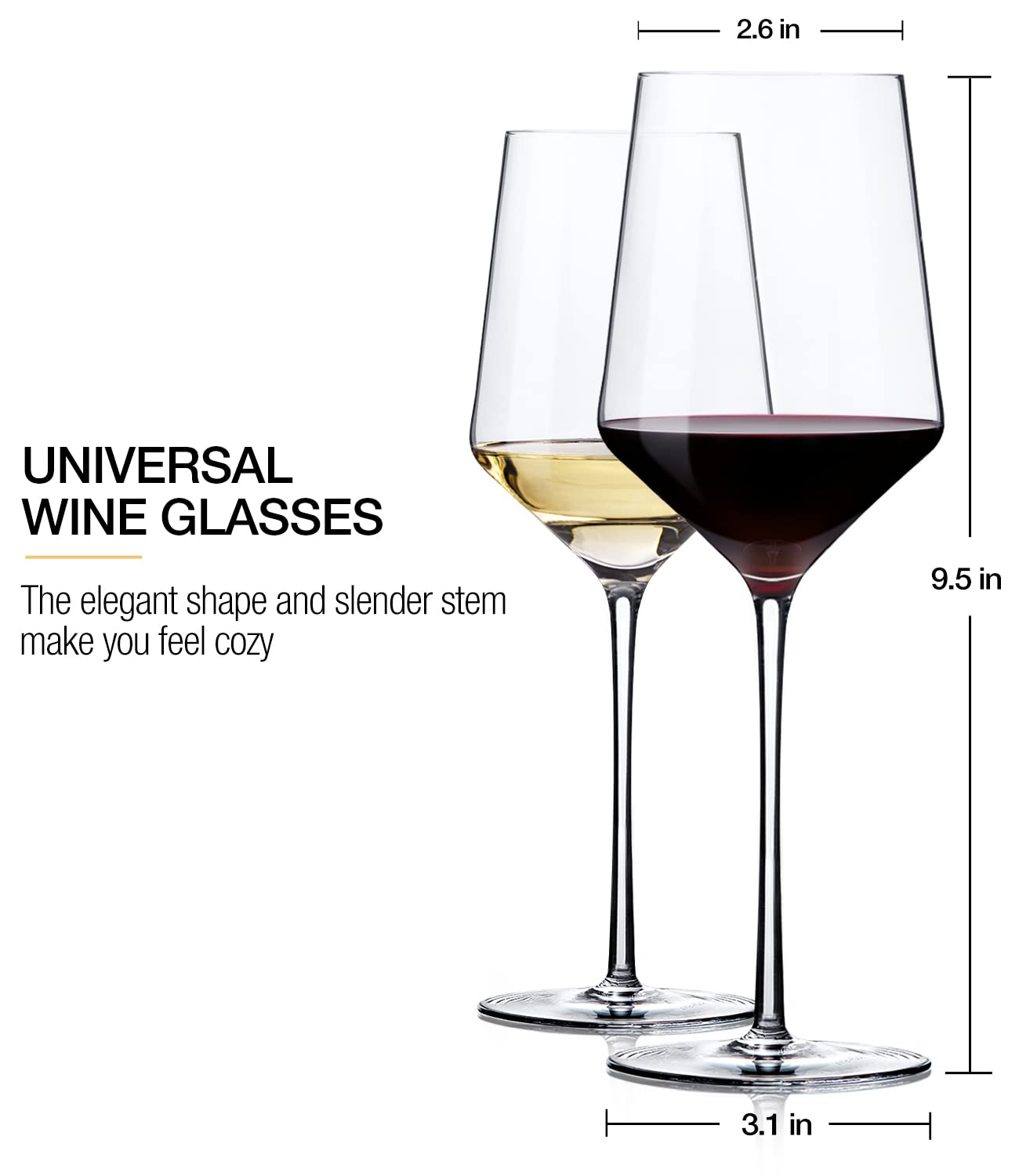 OJA versatile wine glasses for daily use and special occasions