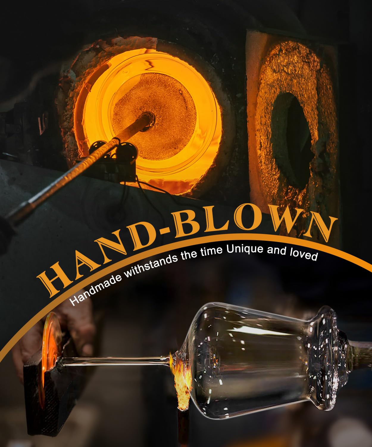 OJA hand-blown crystal wine glass highlights light refraction for vibrant wine color.