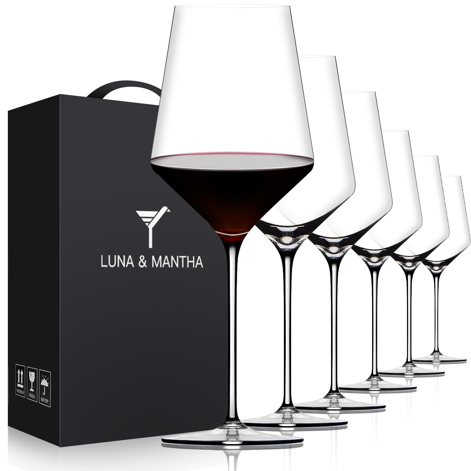 OJA red wine glass set of six for elegant daily use