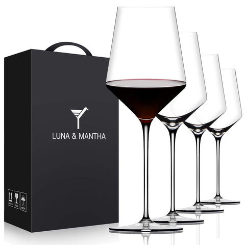 OJA red wine glasses set of 4, hand-blown, ideal for refined gatherings.