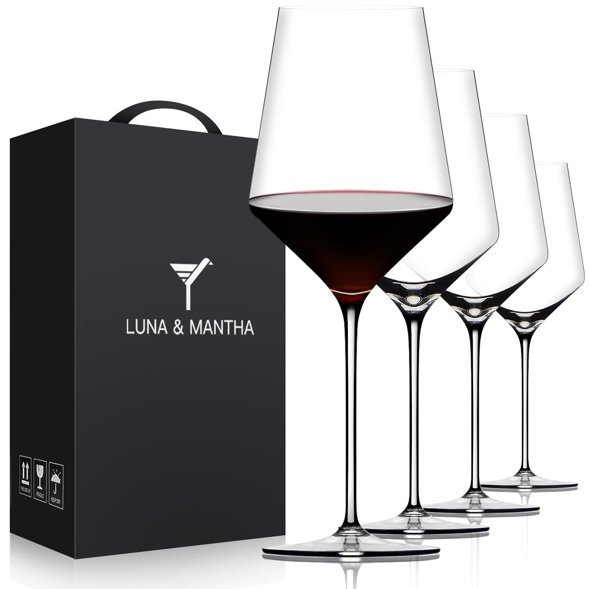 OJA red wine glasses set of four, ideal for everyday dining and entertaining.