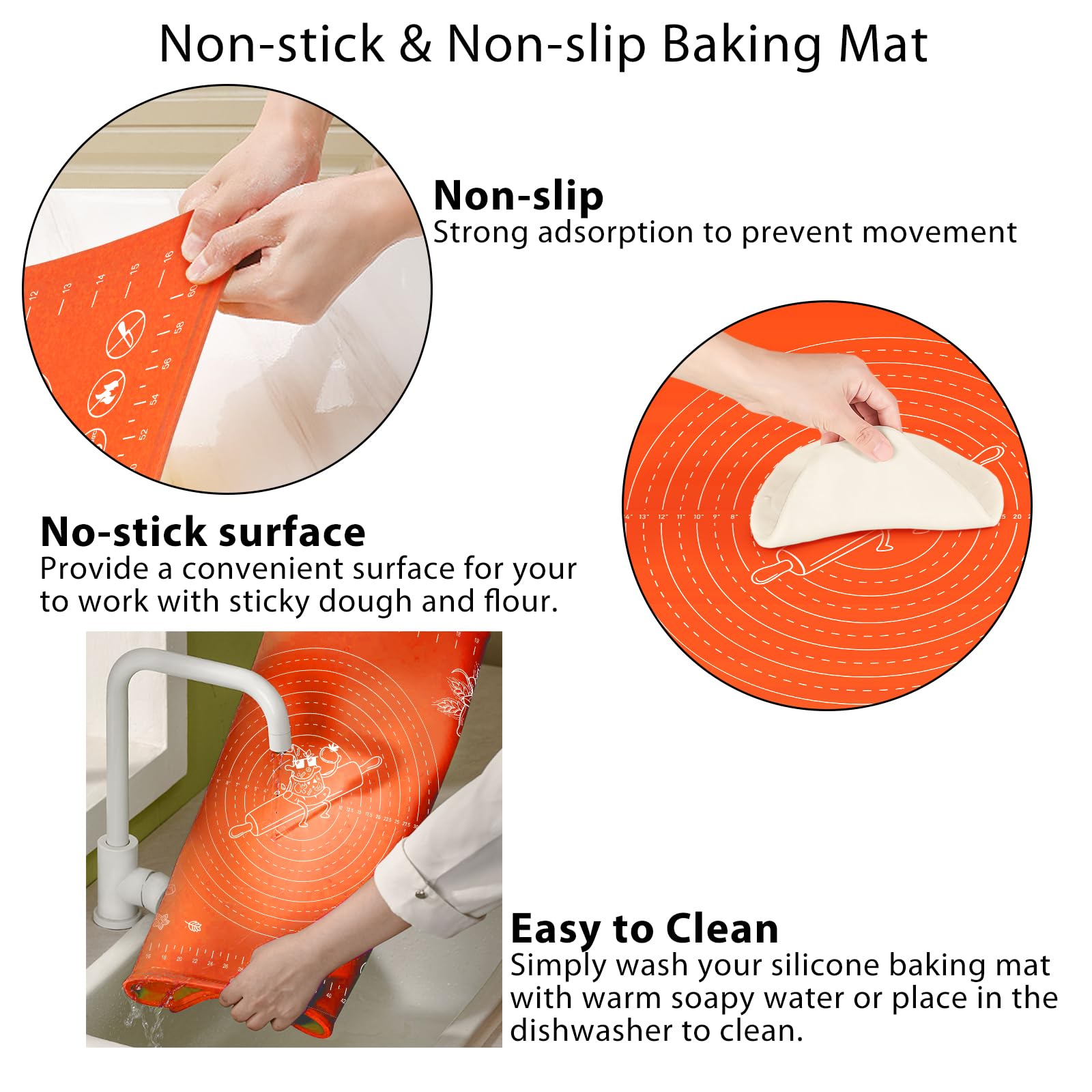 OKeanu mat during dough rolling supports clean, mess-free prep.