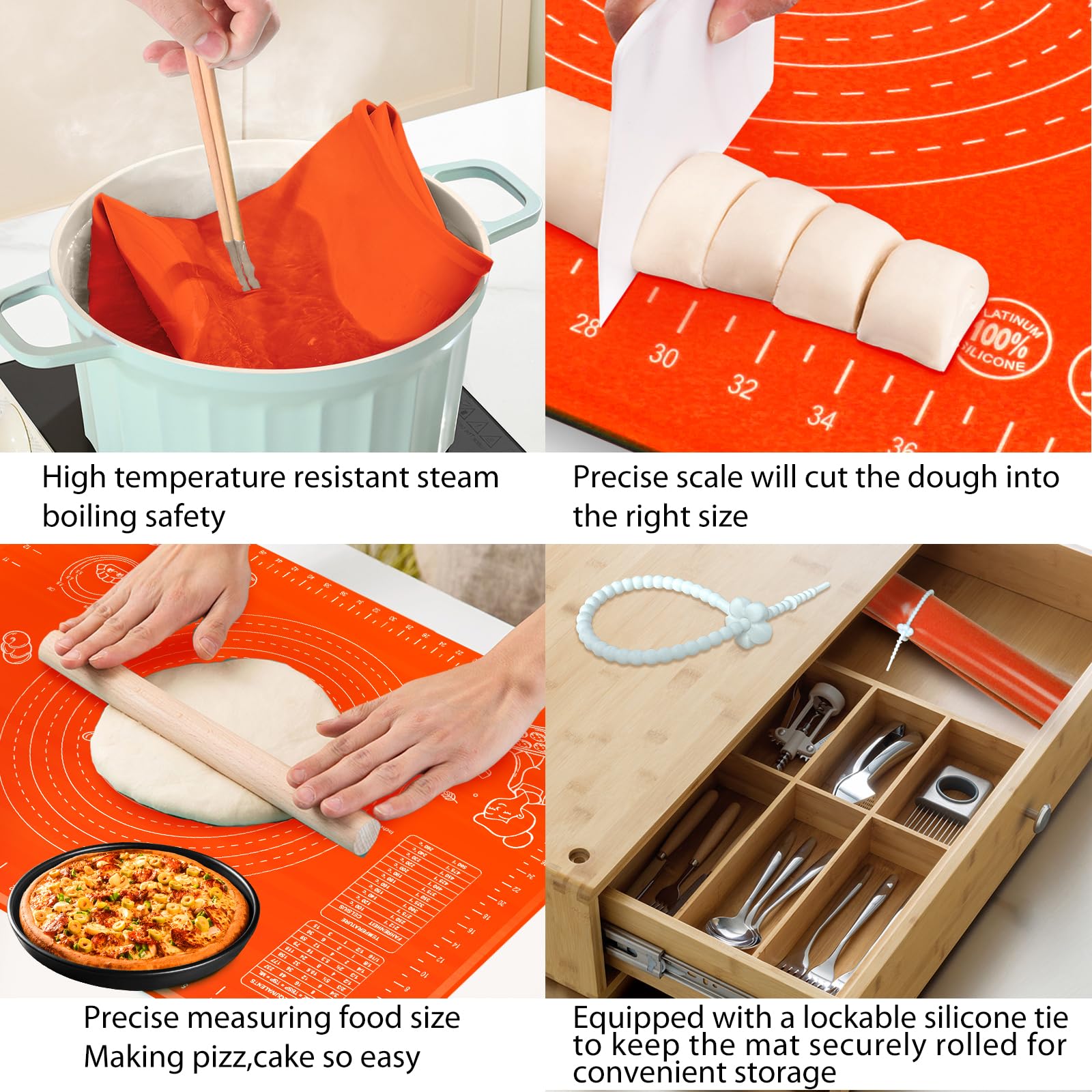 OKeanu mat withstands -40 to 480°F for versatile cooking tasks.