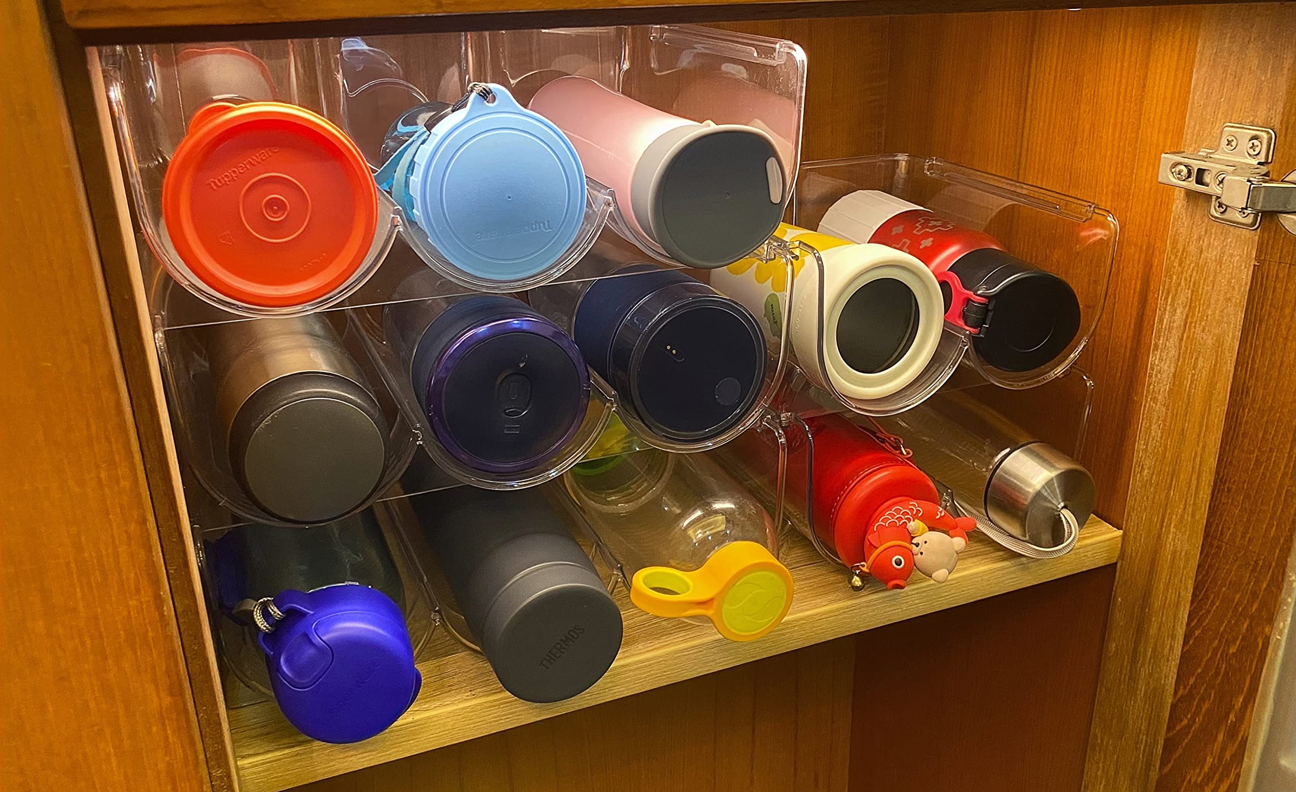 OKITCHEN units offer compact dimensions ideal for countertop organization in tight spaces.