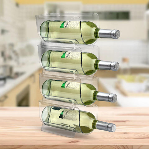 OKITCHEN Set of 4 racks, front view, keeps bottles neatly visible and easy to grab.