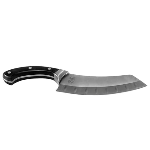 Oklahoma Joe's Blacksmith dual-use knife with 7.5-inch blade in action