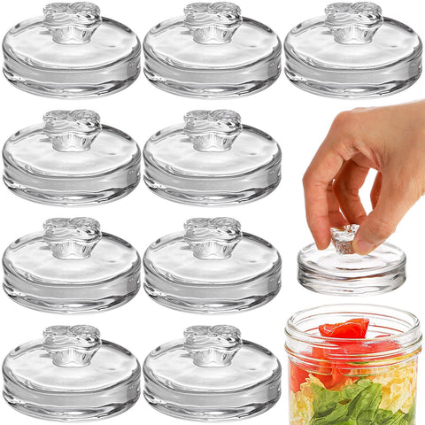 Okllen 9-pack glass fermentation weights for wide-mouth jars keep vegetables submerged for crisp ferments.