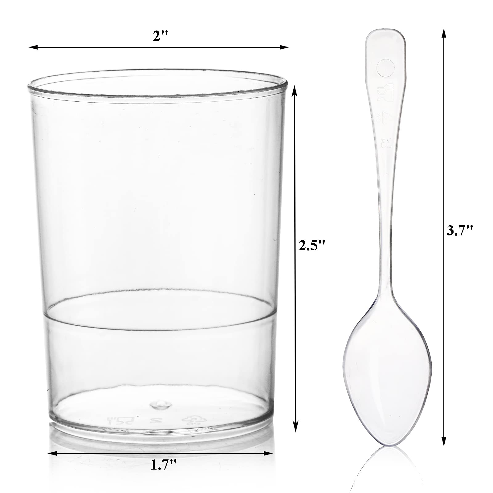 Okllen dessert cups with spoons offer convenient tasting at events.