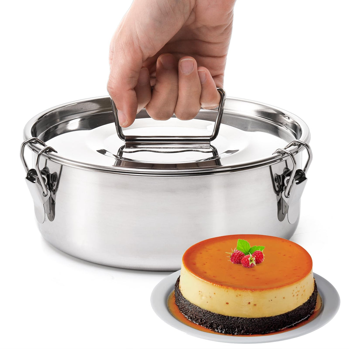 Okllen flan pan 7.2-inch diameter showing even heat distribution.
