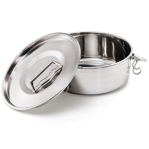 Okllen flan pan lid with handle for safe transport.