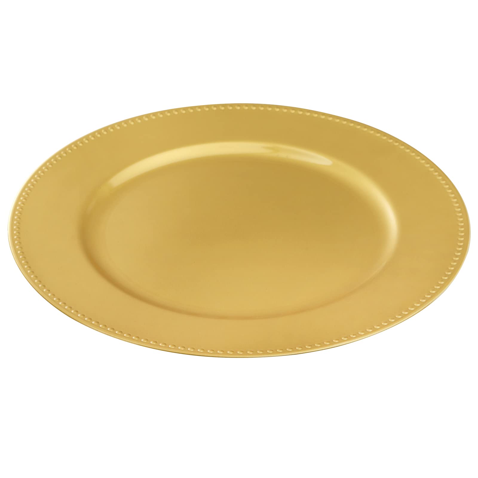 Okllen gold charger plate on a wedding table setup for tabletop elegance.