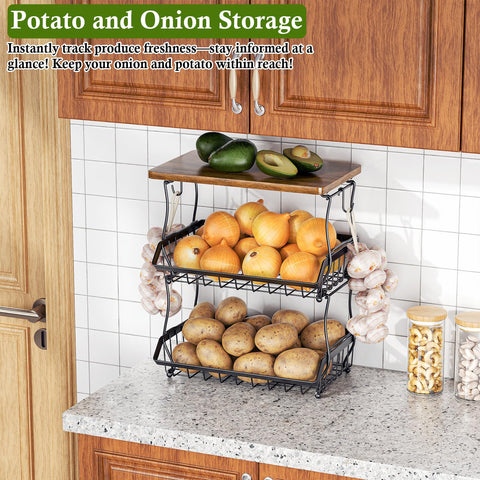 OKZEST 70 lbs capacity fruit stand showing heavy produce support