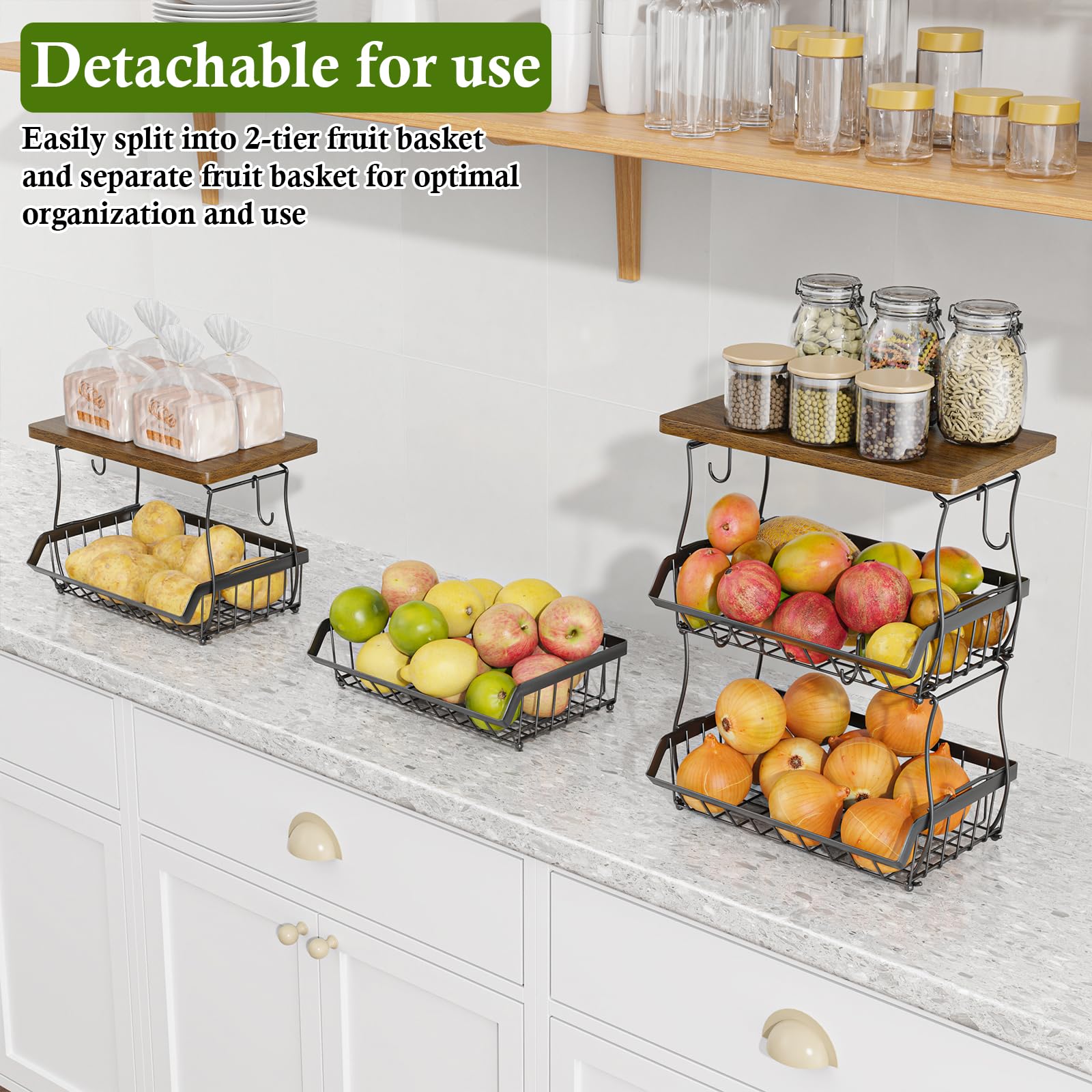 OKZEST easy assembly fruit stand snapped together in minutes