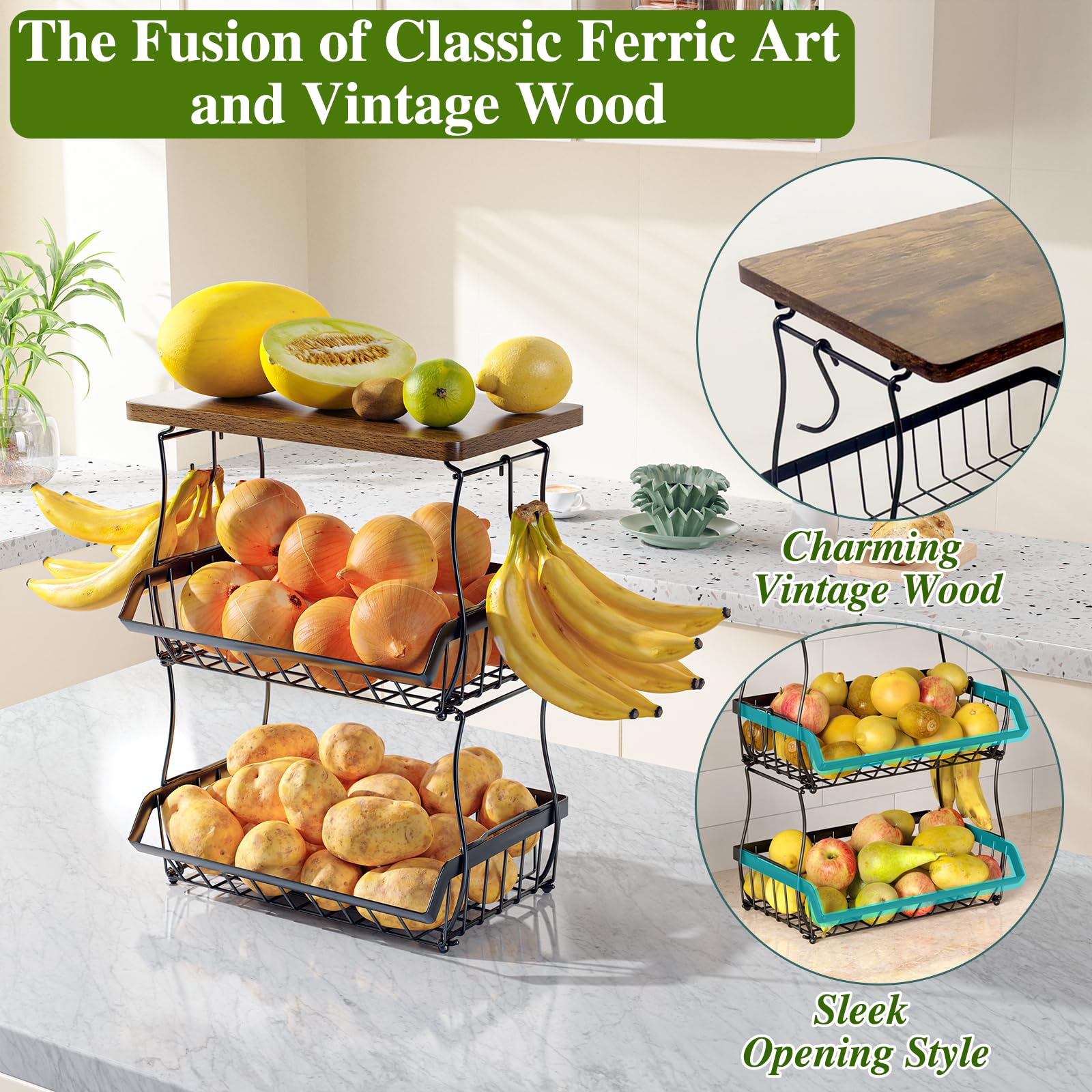 OKZEST pantry bread snack basket arranged for easy access