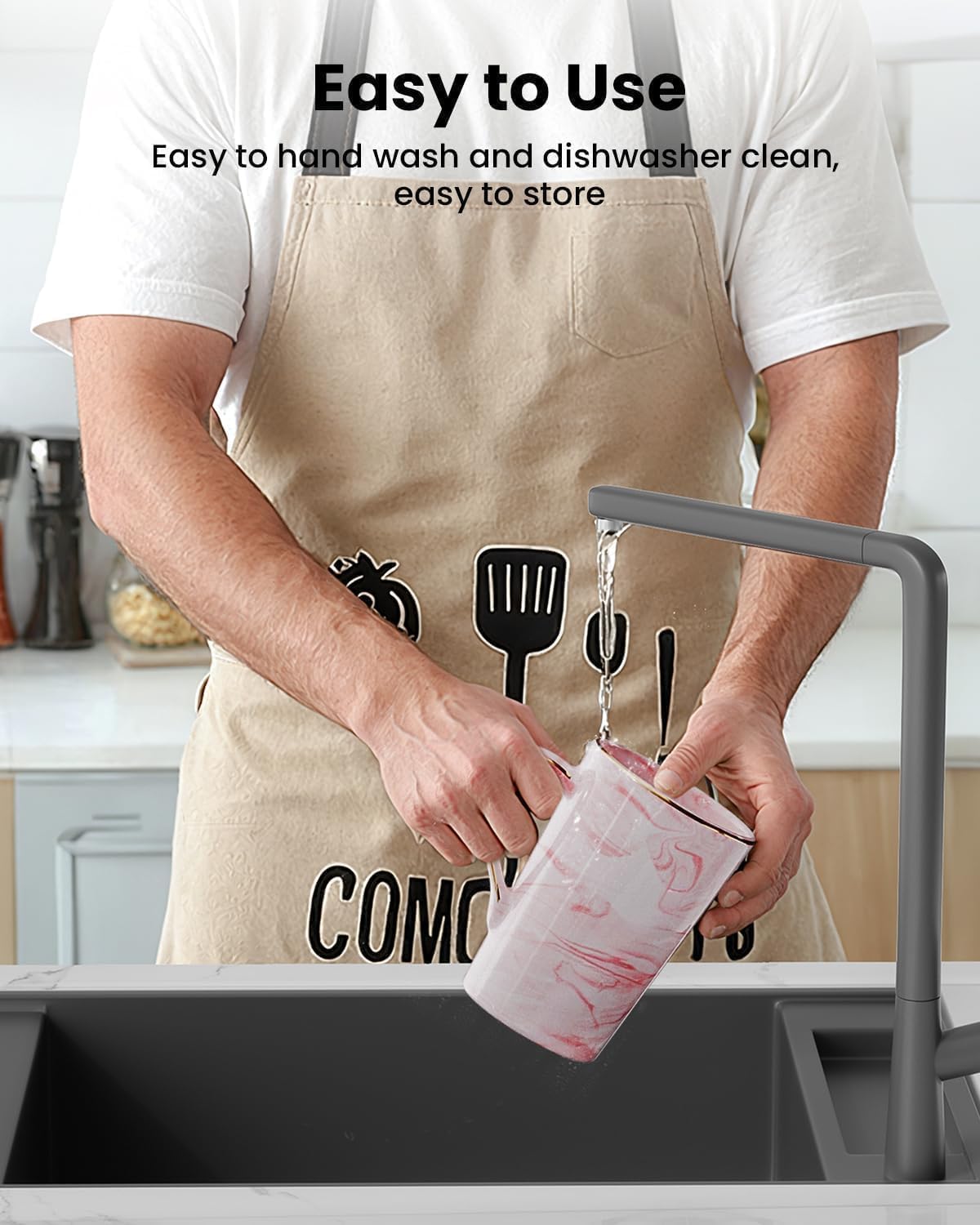OLANRUN 14oz ceramic mug is dishwasher-safe for easy care