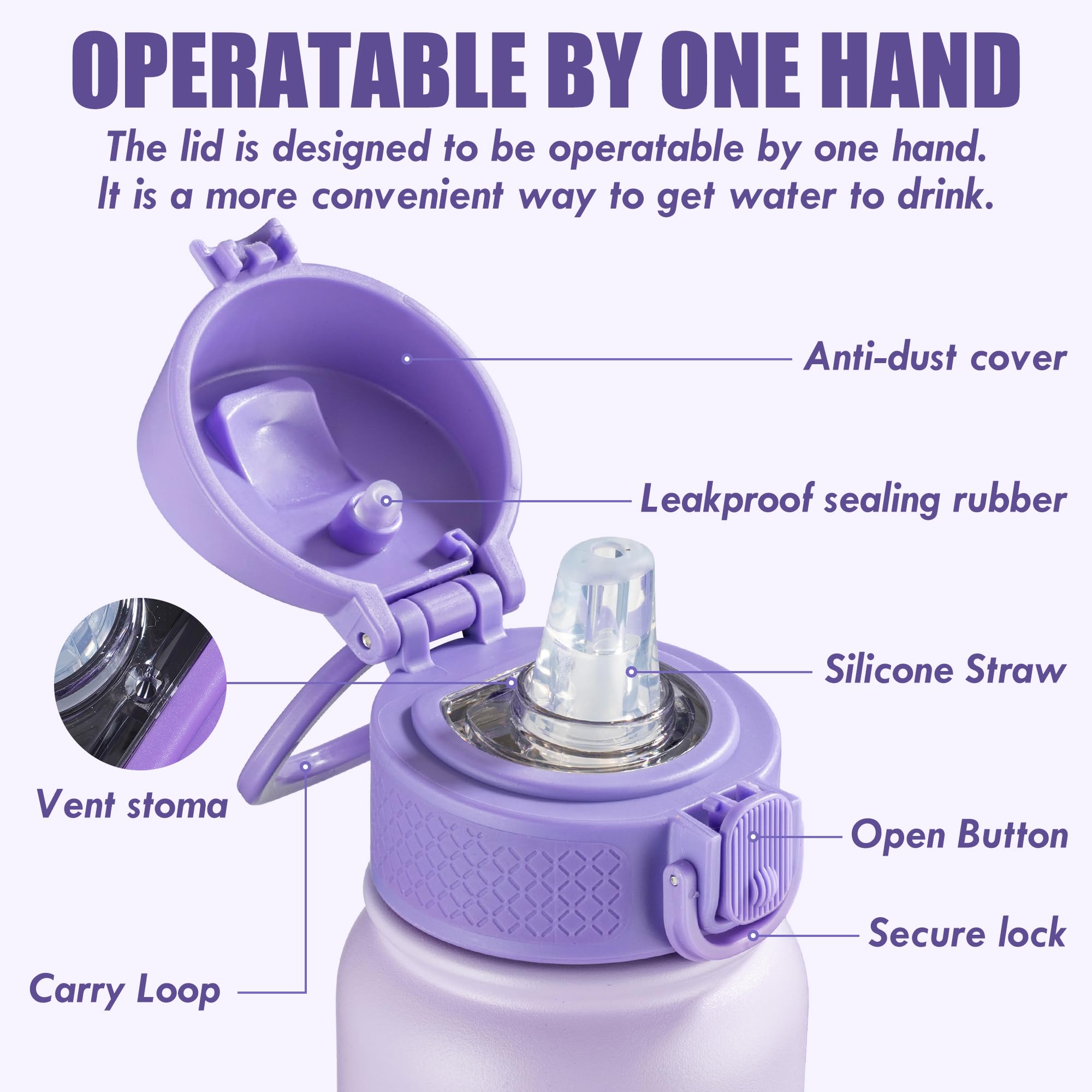 Oldley 20oz kids bottle in a backpack for easy portability.