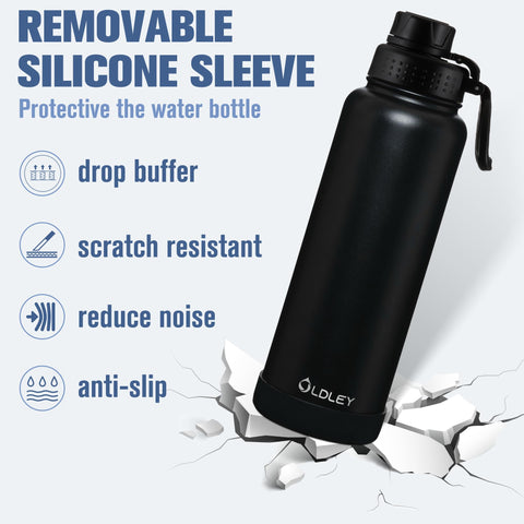 Oldley stainless steel bottle 18/8 resists flavor transfer and cleans easily.