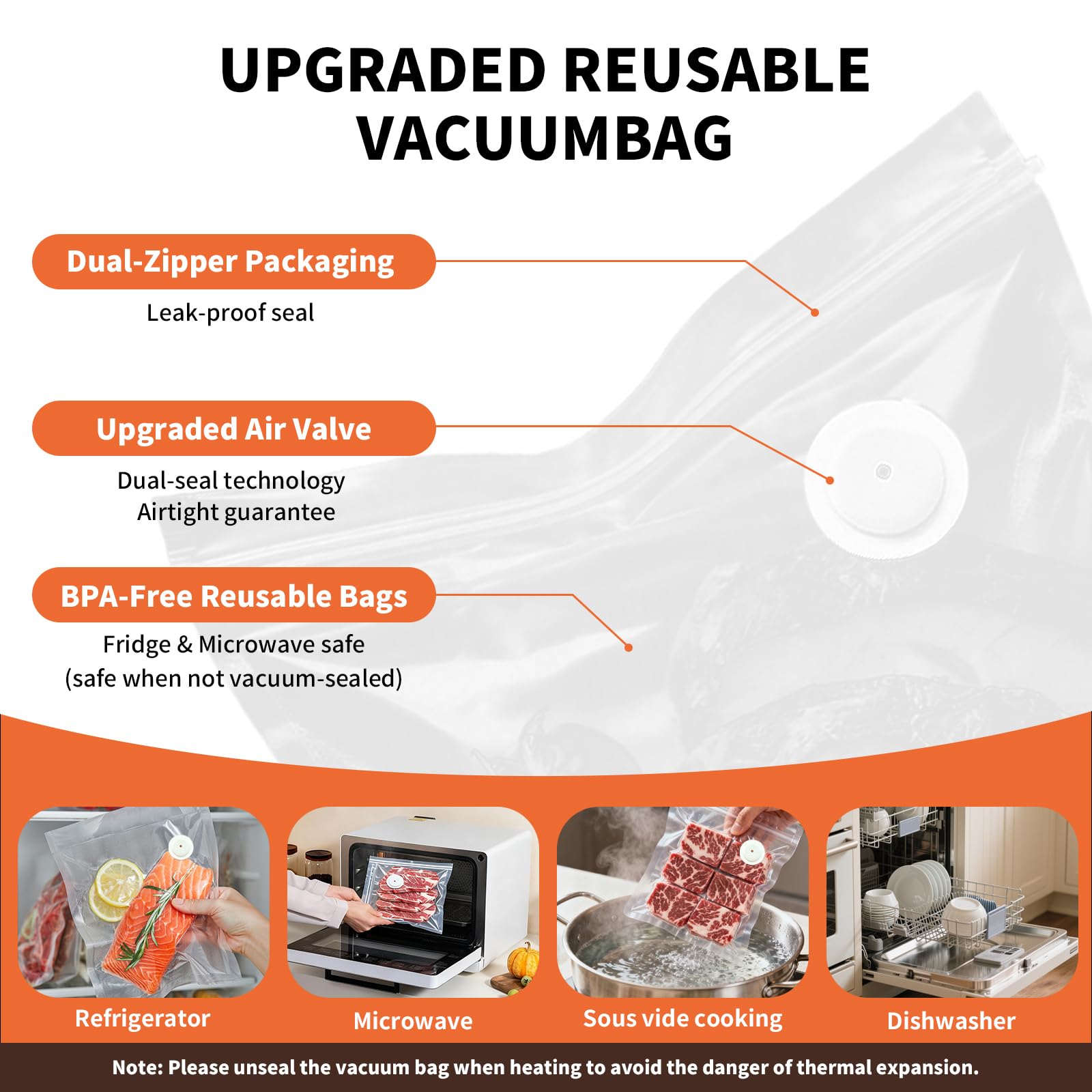 Olecha Vacuum Sealer with 1200mAh battery for cordless kitchen use.
