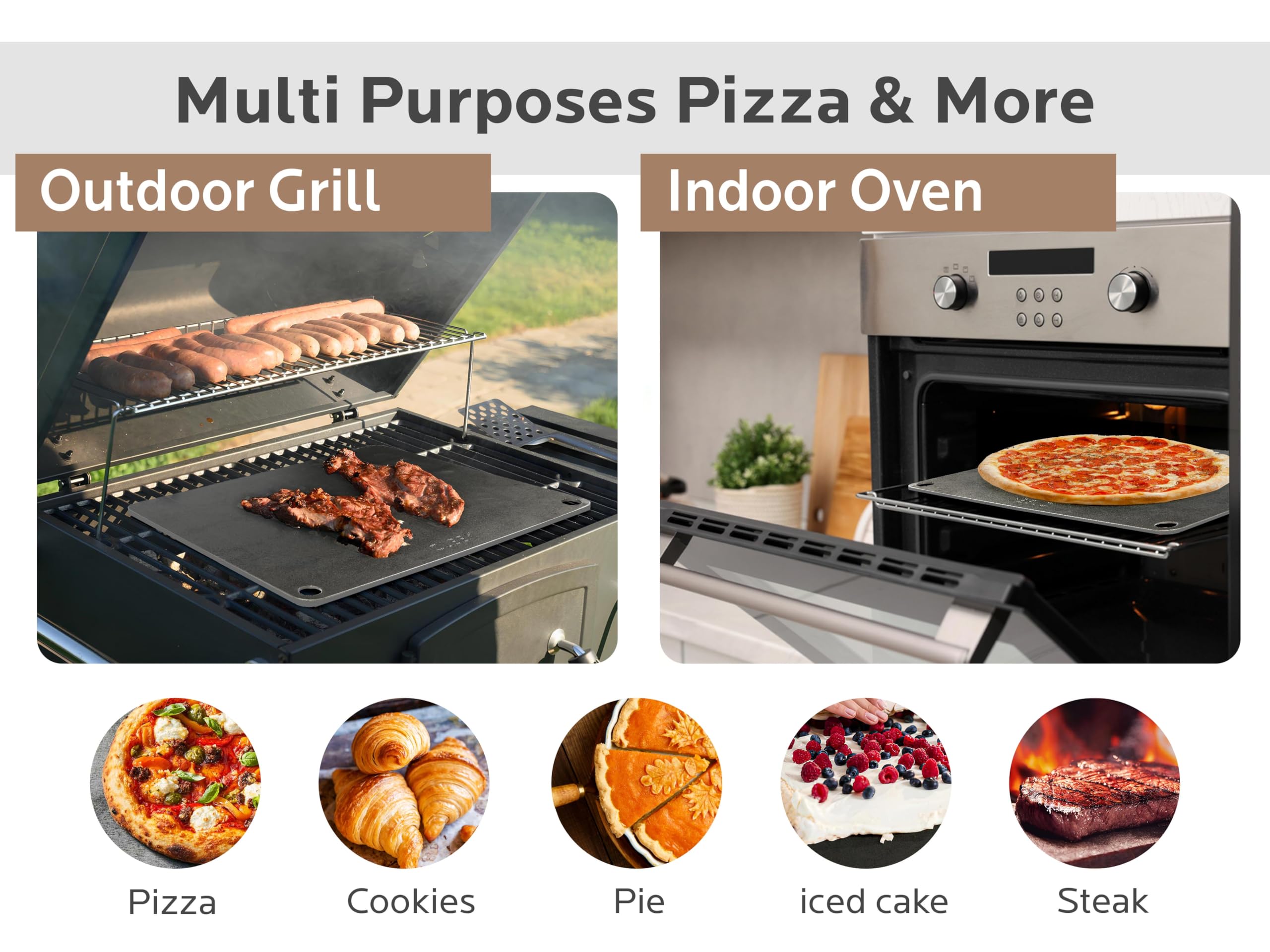 OLEEK oven steel enables searing steaks on a hot surface