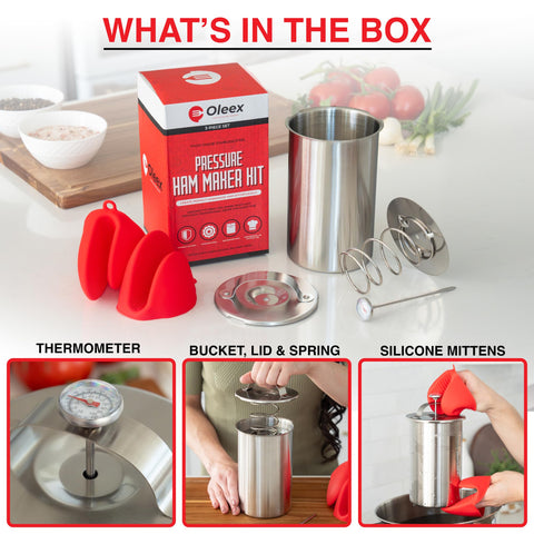 OLEEX deli ham maker thermometer adds precise cooking control.