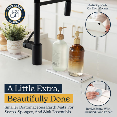 OLEEX easy-clean stone mat with included sandpaper for refresh.