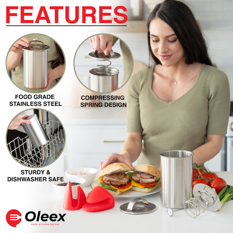OLEEX silicone kitchen mittens protect hands during pressing.