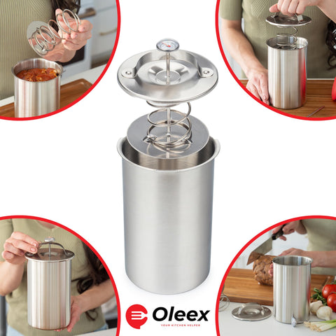 OLEEX stainless steel meat press is corrosion-resistant and dishwasher-safe.
