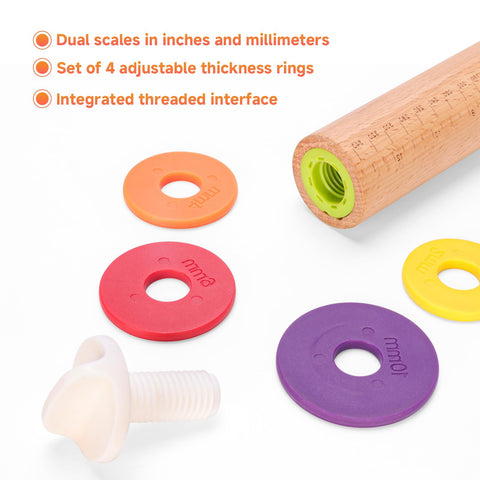 Olforce rolling pin length 13.6 inches, ideal for various bakes.